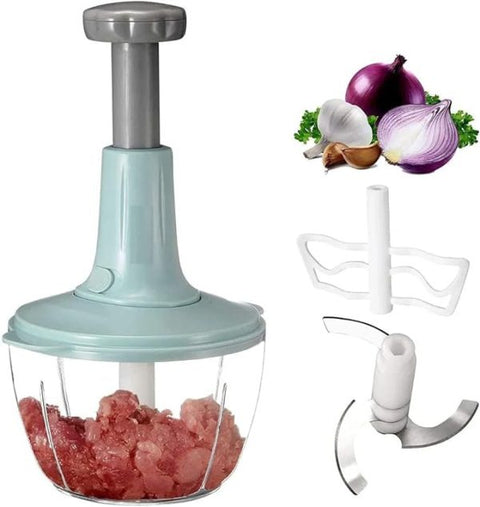 Manual Hand Push Chopper | Multi-functional Vegetable Meat Grinder, Grater, Chopper -2L (random Color)