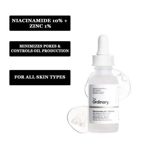 The Ordinary Niacinamide 10% + Zinc 1% Serum – 30ml High-strength Vitamin & Mineral Blemish Formula For Oil Control, Skin Brightening, And Clear, Radiant Complexion